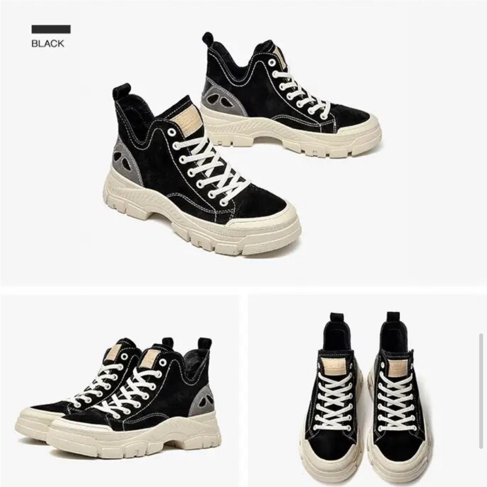 Beau handmade Casual Sneakers Women Suede Leather Y2K Style | Free High Top🤍